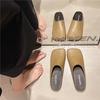 Female Shoes Low Ladies' Slippers Cover Toe Shallow Luxury Slides Loafers PU Mules for Women 2024 New Designer Flat Fashion Fabr