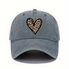 Valentine's Day Leopard Print Heart Print Retro Lightweight Washable Adjustable Baseball Cap Women's Sun Hat