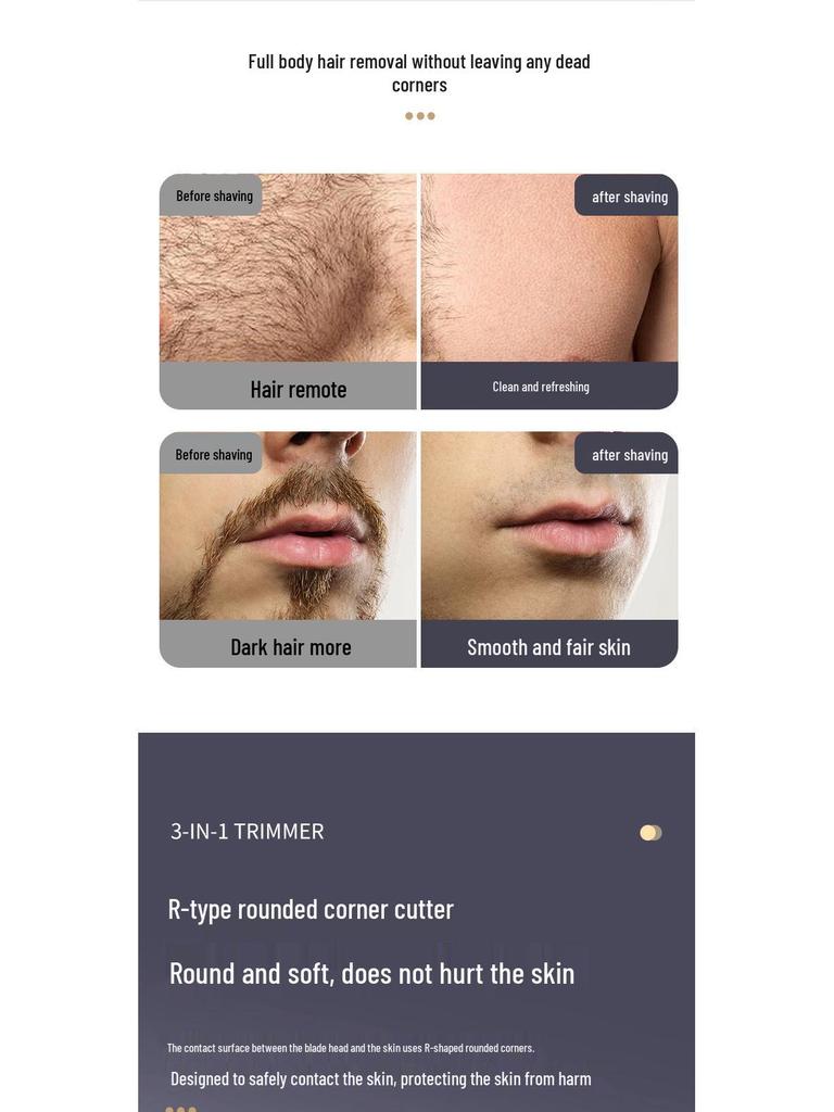 Rechargeable Men's Electric Nose Hair Trimmer & Shaver - Washable Round Head Nasal Cleaner