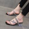 Butterfly Rhinestones Open Toe With Medium Heels Sandals for Women Low Price Comfort Original 2025 Luxury Korea Pvc Woman Shoes