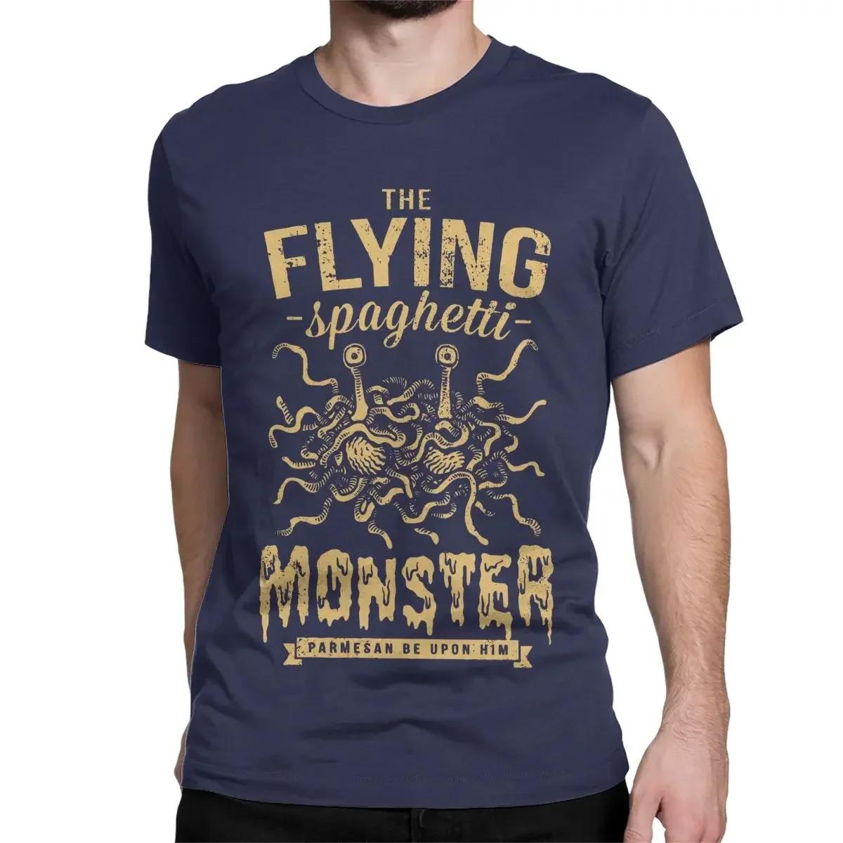 

Men The Flying Spaghetti Monster T Shirts Monsterism Pastafarianism FSM Cotton Clothes Round Neck Tee Shirt Arrival T-Shirt Sale 2XL