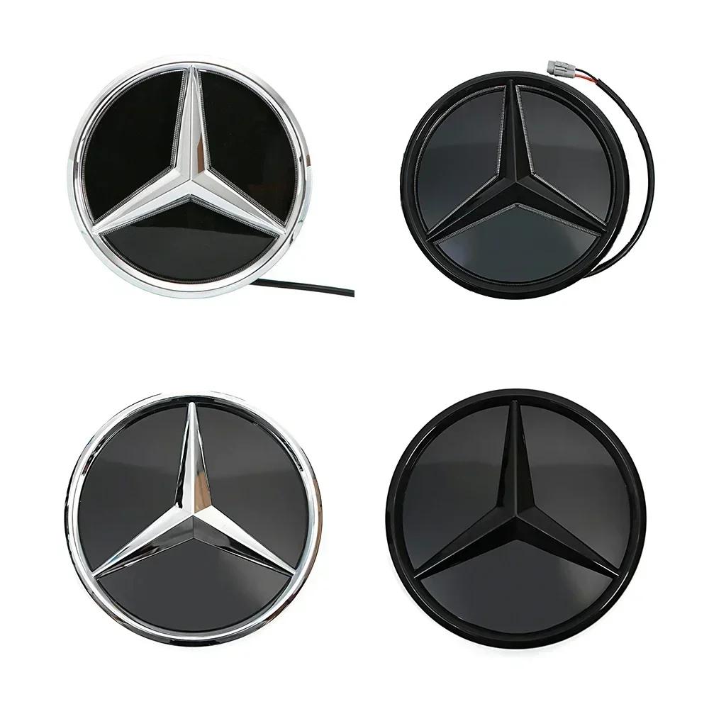 Car Sticker For Mercedes Benz Chrome Silver And Glossy Black Front Grilled Star Emblem Illuminated Logo For Mercedes Benz GLC X2