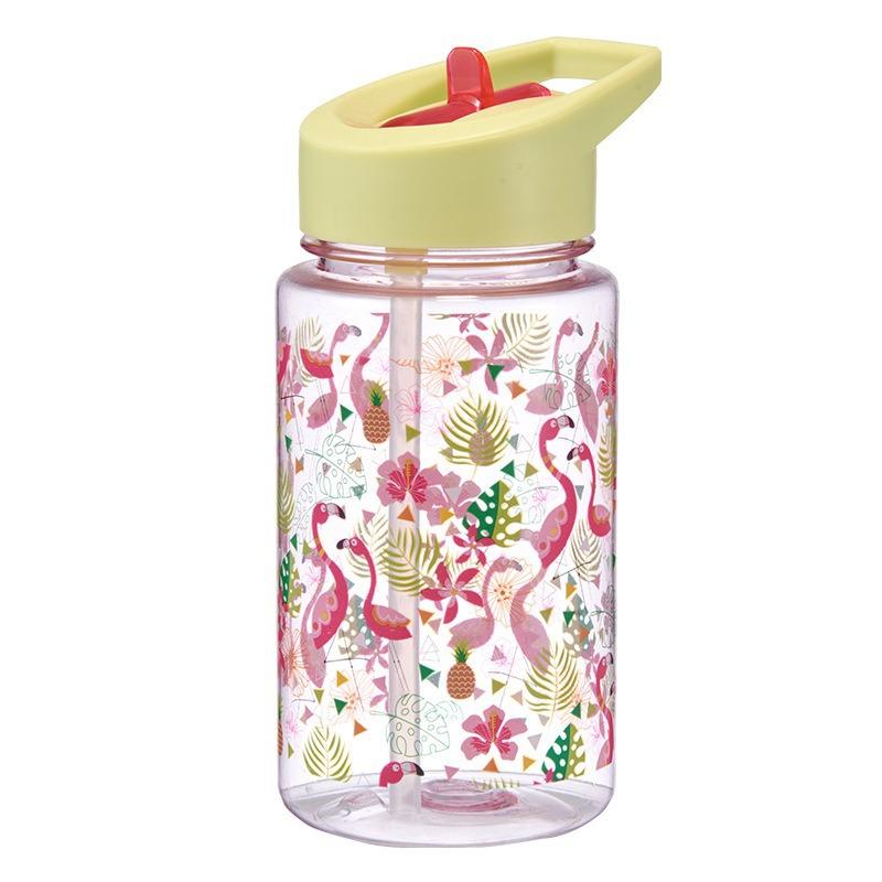 Water bottle food grade children's water cup high temperature student sports kettle straw bottle household anti-drip cute plastic cup