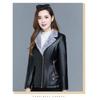 Women S Short Fleece Lined Suit Collar Leather Jacket Winter Casual Coat