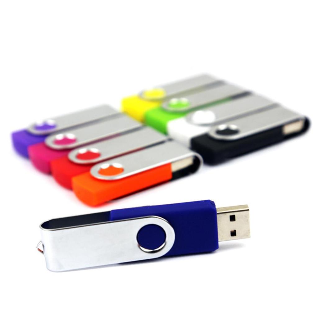 Metall roterende USB-minnepinne i blandede farger