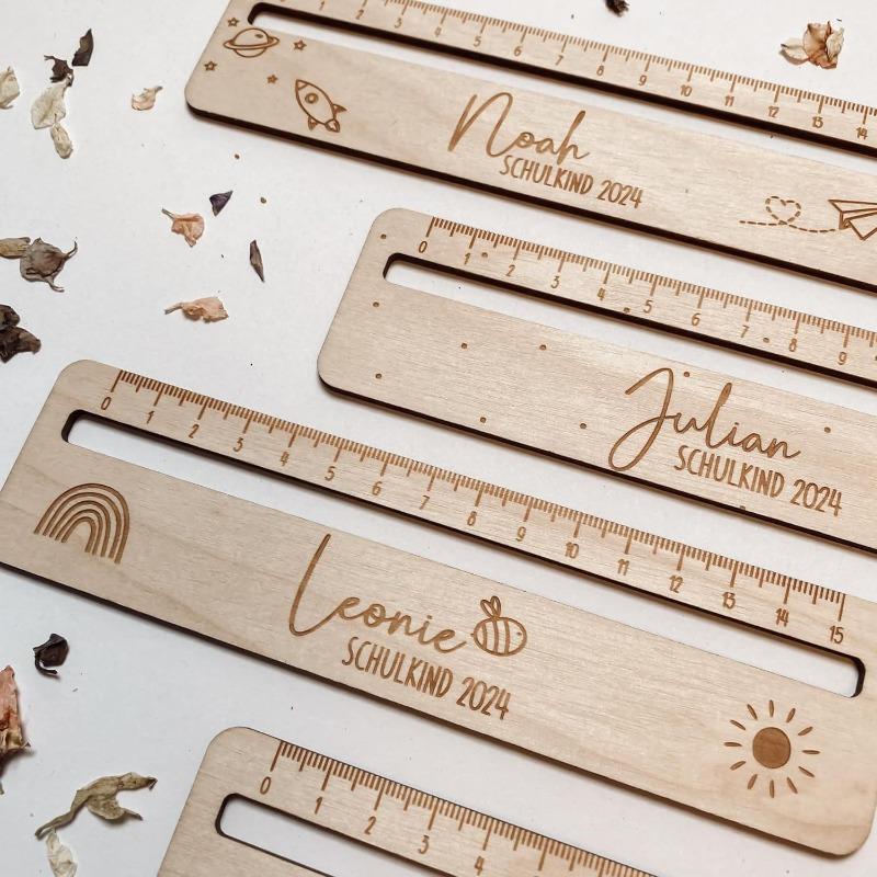 Creative Student Wooden Hollow Ruler Children'S Stationery Measuring Tool School Stationery Gift Reading Strips Drawing Ruler