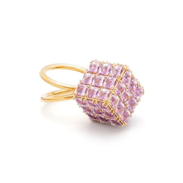 Swarovski Curiosa Cocktail Brass Glass Ring Women rings Pink 5633644 58