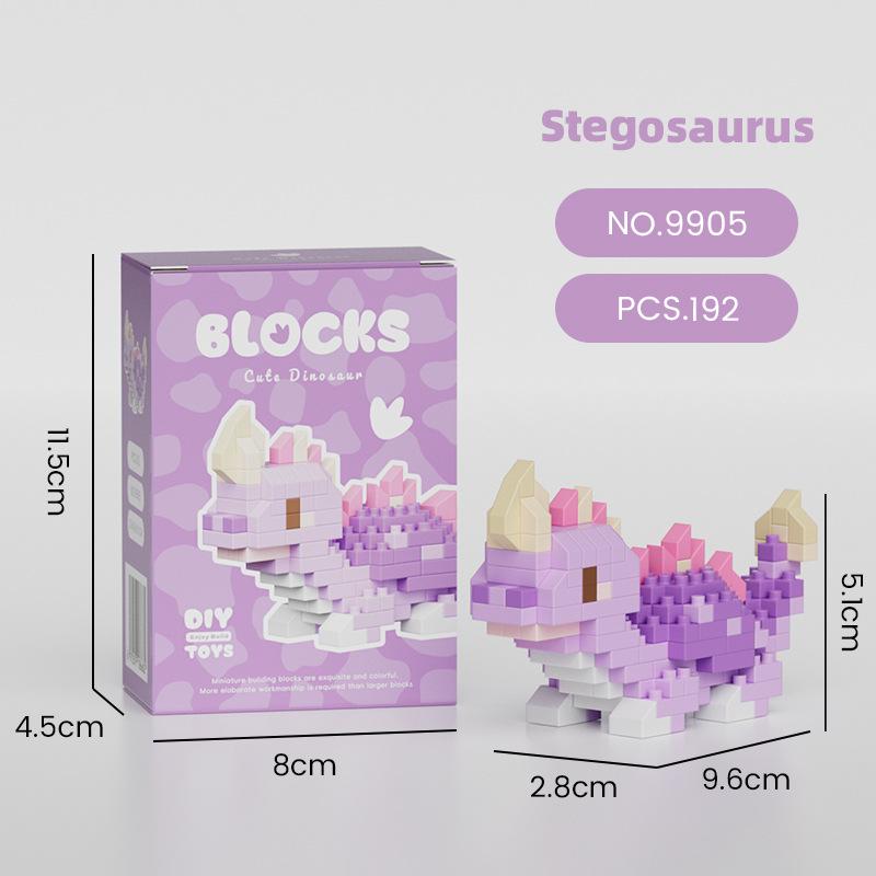 Micro Particle Assembled Building Blocks Leisure Educational Toys 9903-9908 Small Dinosaur Animal Series