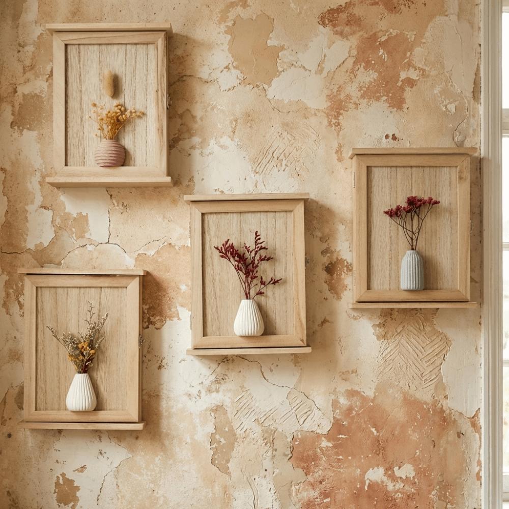 Wooden Wall-Mounted Key Storage Box Rustic Key Hook Organizer Box Cabinet Key Rack  Bedroom