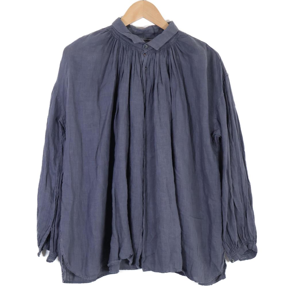 Veritecoeur VC-1658 Gathered Blouse Tops F blueUsed