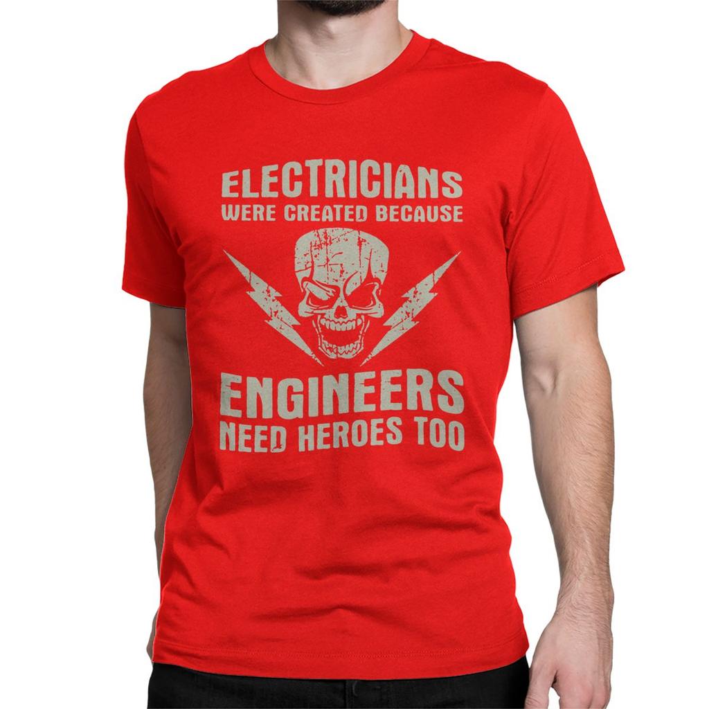 Men's Electrician Electrical Engineer T Shirt 100% Cotton Clothing Casual Short Sleeve O Neck Tees Plus Size T-Shirts