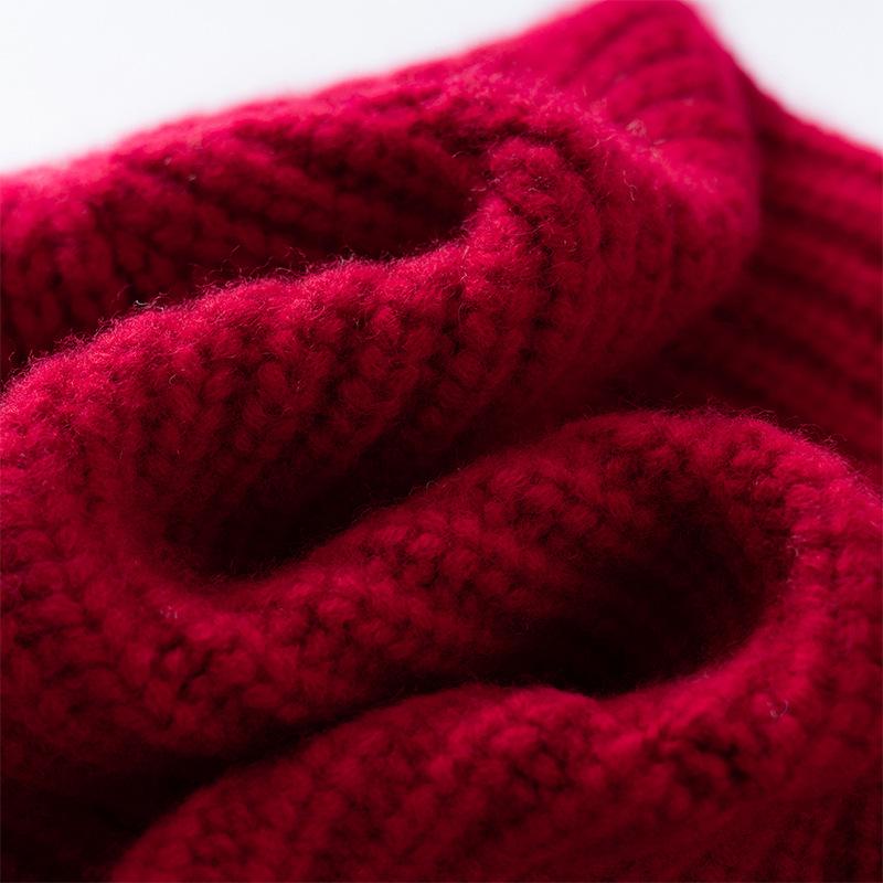 Thickened Wool Ribbed Cuff Cashmere Knit Hat - Warm and In Stock