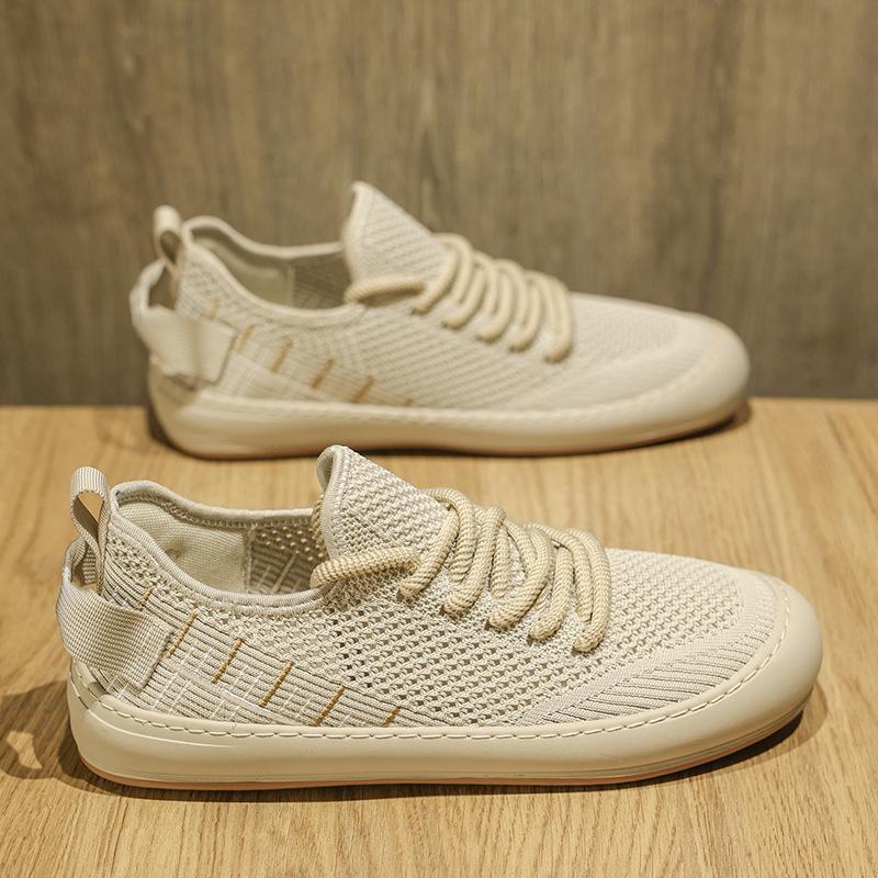 

Flying woven high elastic hollow casual shoes men s 2025 new versatile bag head trendy shoes breathable foot cover one pedal men s shoes 44