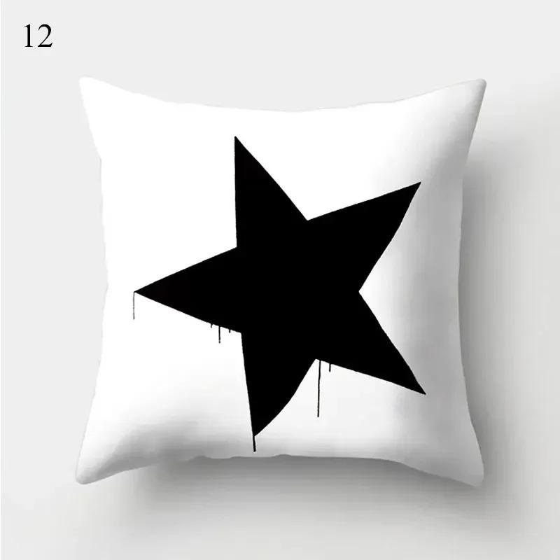 Black and White Geometric Cushion Cover Pillowcase Home Decoration Suitable for Bedroom Sofa Car