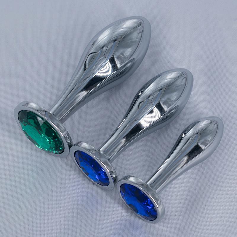 Drop Anal Plug For Women Aluminum Alloy Three Sizes Jewel Base Base Plug G-Point Massage Adult Sex Toys Male/Female 18+