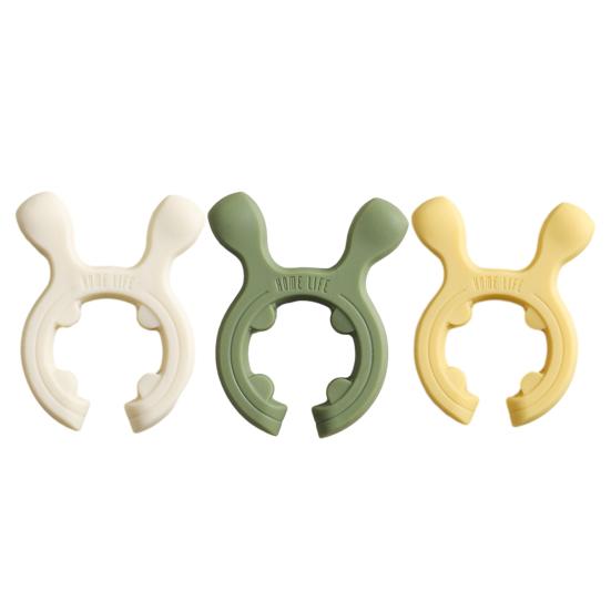 3 Stück Silikon Topfgriff Hitzebeständig Spatelhalter Rutschfest Utensilienklemme Anti-Überkochen Überlauf Dampföffnung Küchenorganisator Kochzubehör