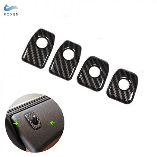 Carbon Texture Car Door Lock Knob Pin Cover Button Trim For BMW X5 X6 F15 F16