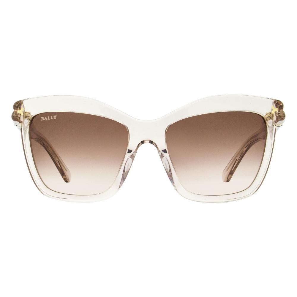 Bally Women S Butterfly SunglaSSeS By0082 57f tranSparent Beige 56mm 57f
