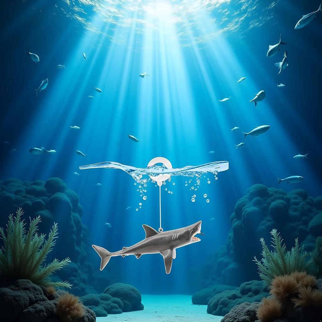 1 Pc Floating Shark Ornament - Adjustable Aquarium Shark Animal Decor | Aquarium Floating Shark Ornaments Thematic Ornaments Suitable for Aquarium