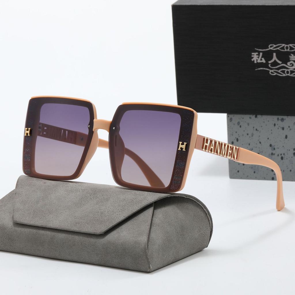 H Letter Polarized Sunglasses Women'S Large Frame, Sunglasses With Light Luxury And Thin Face Versatile Fashion Trend