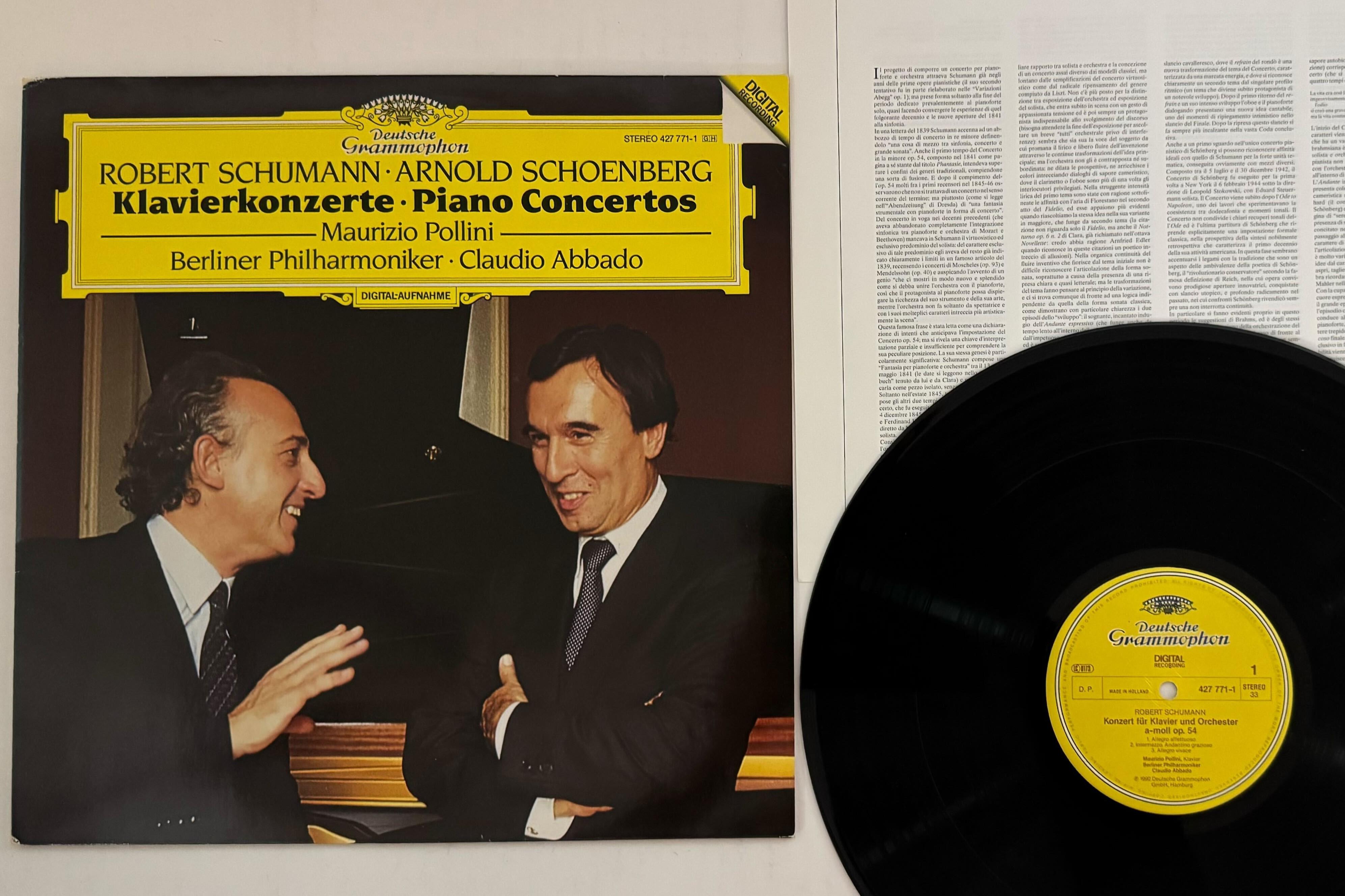 

LP Record MAURIZIO POLLINI CLAUDIO ABBADO B Schumann Konzert Fur Klavier Und Or 4277711 DEUTSCHE GRAMMO 1990 Germany Classical Used