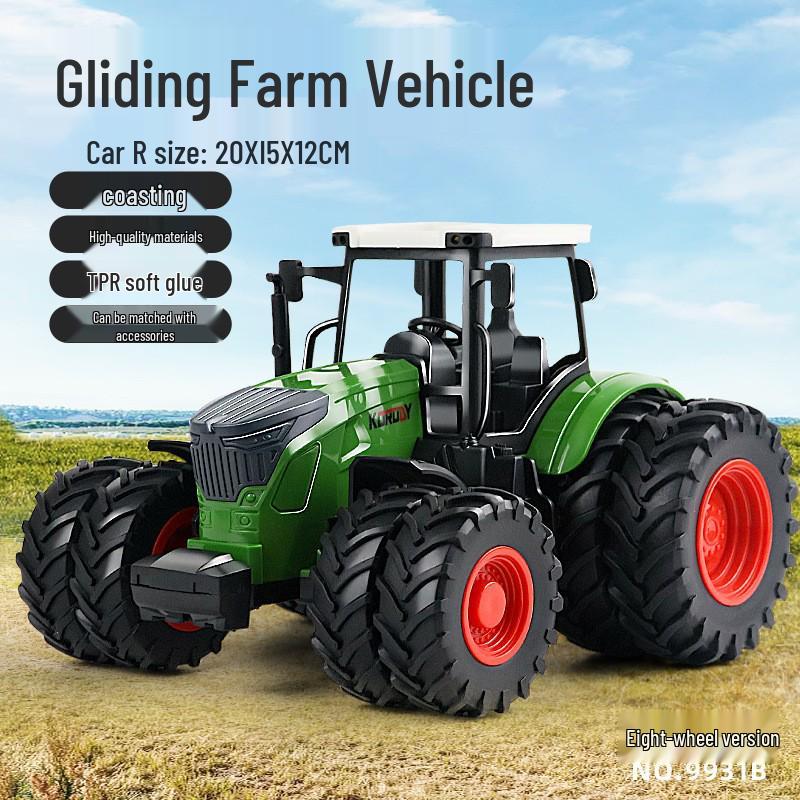 Electric Remote-Control Alloy Tractor & Harvester Toy for Kids