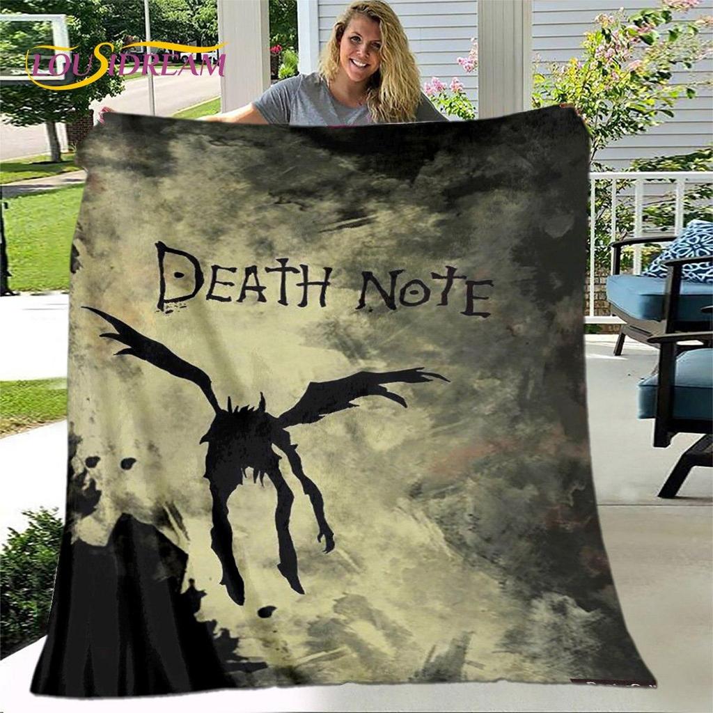 Anime Death Note Skräck Tecknad filt, Flanellfilt Slängfilt, Mjuk varm filt för Vardagsrum Sovrum Sängar Soffgåva