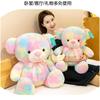Plush Rainbow Bear Toy Soft Stuffed Animal Kids Ages 7-14 35cm 45cm 65cm Super Short Pile Fur Filled With PP Cotton