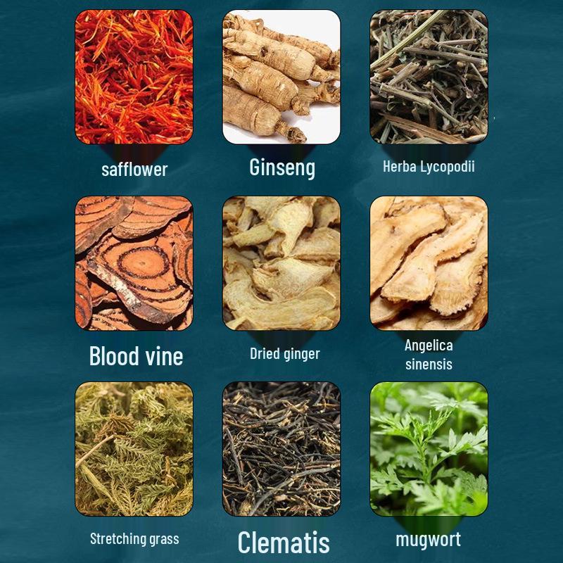 Ginseng Saffron Mugwort Relief Patches for Joint Pain in Neck, Shoulders, Waist, and Legs