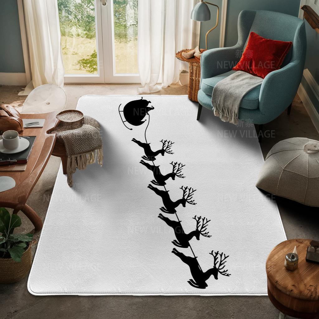 House Entrance Carpet Home Door Mat Living Room Bath Foot Bathroom Non-slip Water Absorption Rugs Bath Merry Christmas Winter
