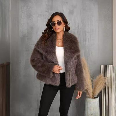 Fur Big Collar Synthetic Fur Coat Short Fashion Fox Fur Coat