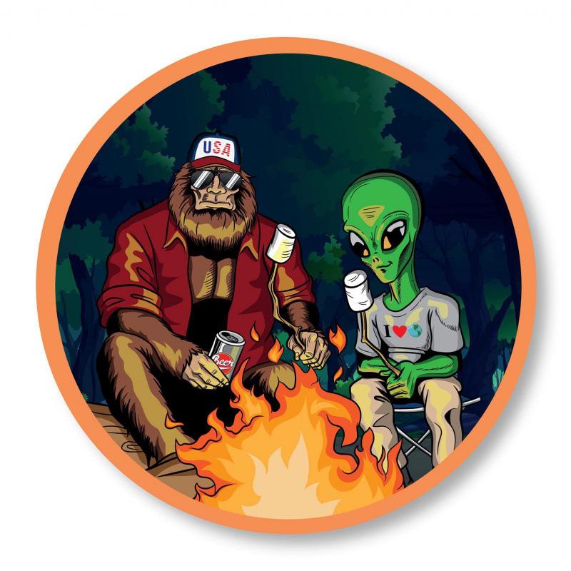 USA Sasquatch Bigfoot Fun Sticker for Cars & Laptops