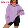 Womens Solid Color Sweatshirt With Pockets And Long Sleeves For Casual Wear