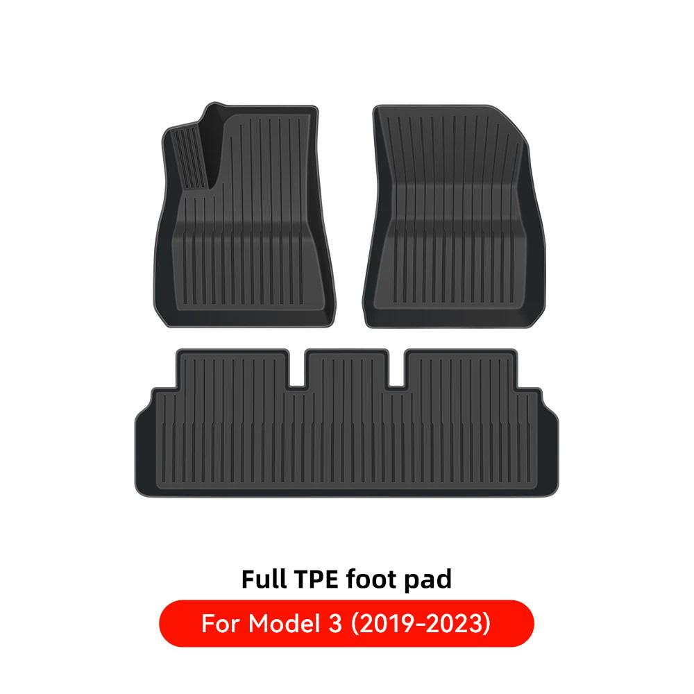 YZ For Tesla Floor Mat Model Y 2025-2025 Model 3 Highland Car Trunk Mat Luggage Mat TPE Waterproof Anti-Slip Set Floor Liner Mat