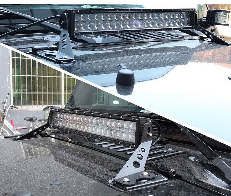 Three-Hole Hood Bracket for JK Wrangler - Engine Cover Spotlight Mount