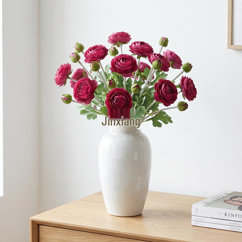 Artificial Peony & Lotus Silk Flower, Double-Headed Ranunculus for Wedding Aisle or Home Decor