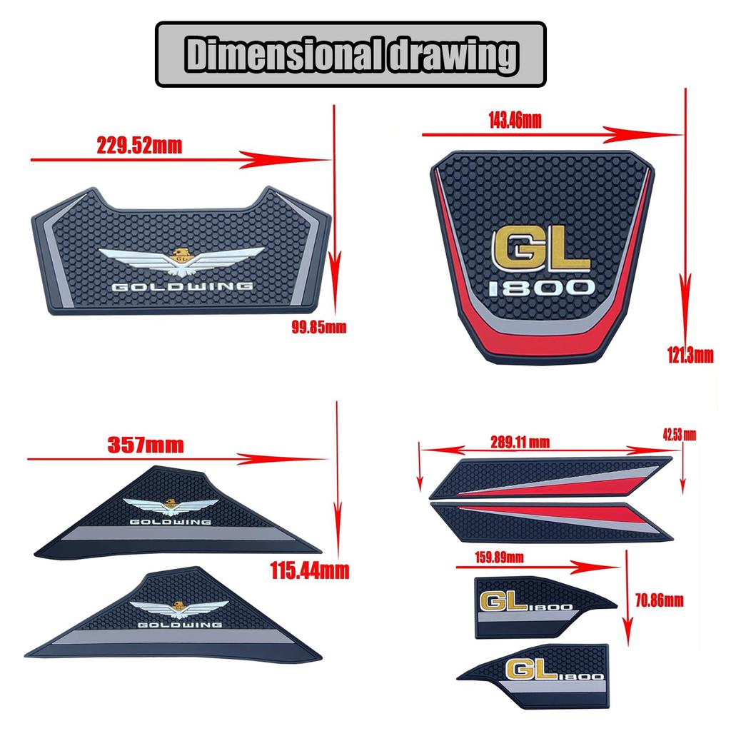 For Gold Wing GL1800 Gold Wing GL 1800 2024 Motorcycle Side Fuel Tank Pad
