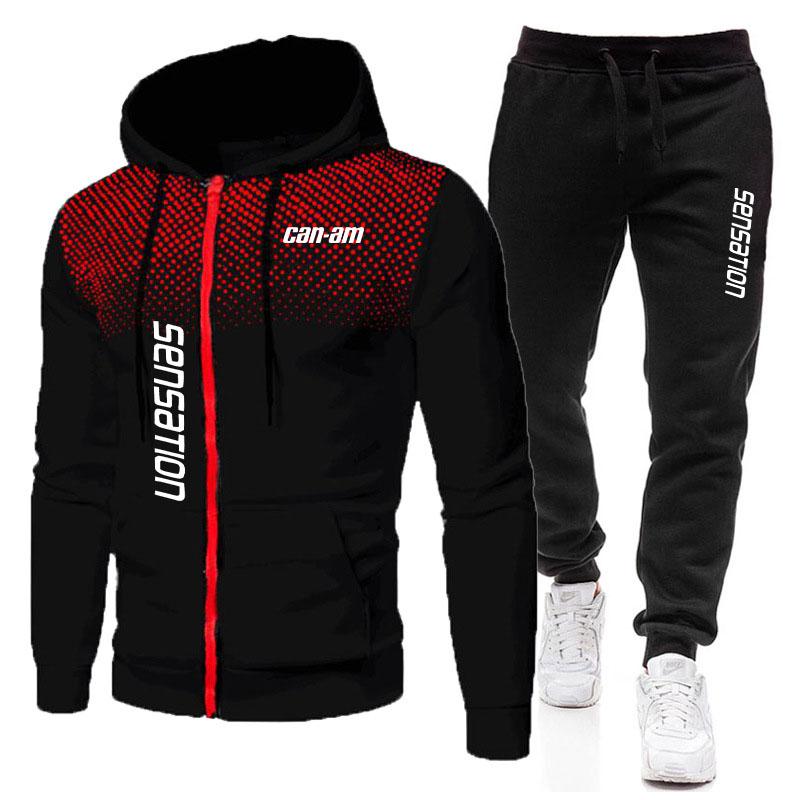 Winter Men's New Sports Casual Loose and Plush Thickened Baseball Suit Set 2024