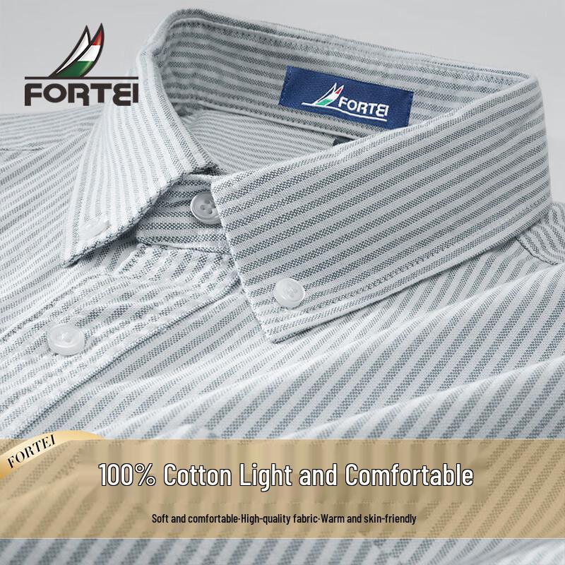 Men s Premium Oxford Cotton Long-Sleeve Shirt 3XL