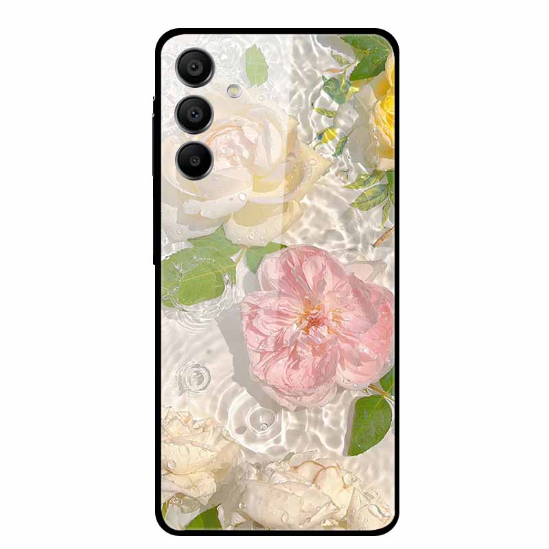 For Samsung Galaxy A16 Case Hard Tempered Glass Cover Colourful Back Shield Bumper for Samsung A 16 5G SM-A166B Protector Funda