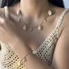 2Pcs Bohemian Shell Starfish Pendant Necklace For Women Conch Seashell Gold Color Metal Chain Choker Summer Beach Party Jewelry