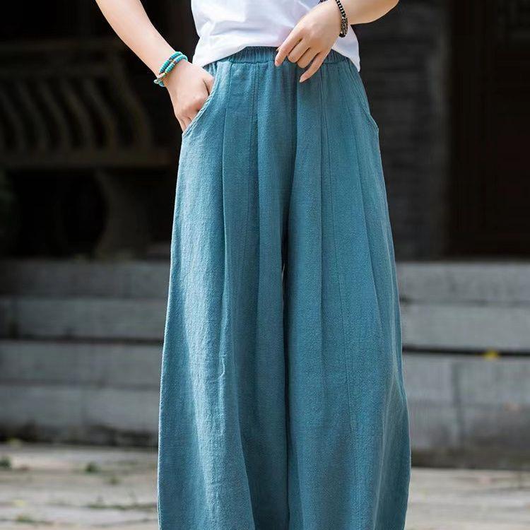 

2026 Women s Zen Artistic Elastic Waist Slimming Casual Harem Pants 2XL (140-155kg)
