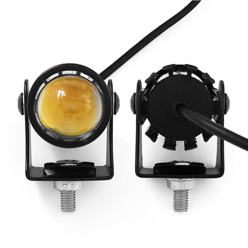 1Pc Universal Dual Color Car Driving Fog Light LED Spotlight Lamp Mini Projector Lens Auxiliary Motorcycle Headlight