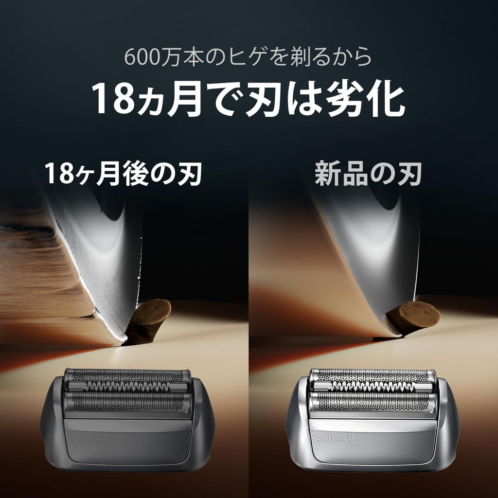 Braun Series 8 Shaver Replacement Blade F C83M-B Silver 1.5 Years Supply with Brush