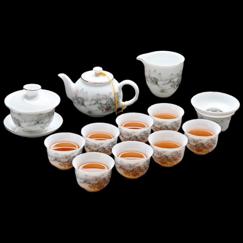WoDing Ice Jade White Porcelain Kung Fu Tea Set