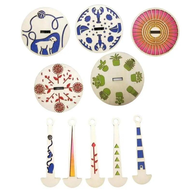 5Pcs Tragbare Handgelenk Garn Halter Für Stricken Häkeln Garn Holz Schüssel Organizer Handwerk Und Stickerei Zubehör Nähen Liefert
