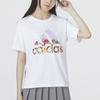 Adidas Flower Grfx Tee With Floral Logo Print, Casual Round Neck Short Sleeve Women Tops White HN7753