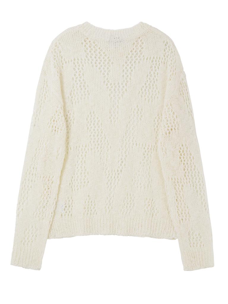 VEGAN TIGER Solid Net Knit Ivory