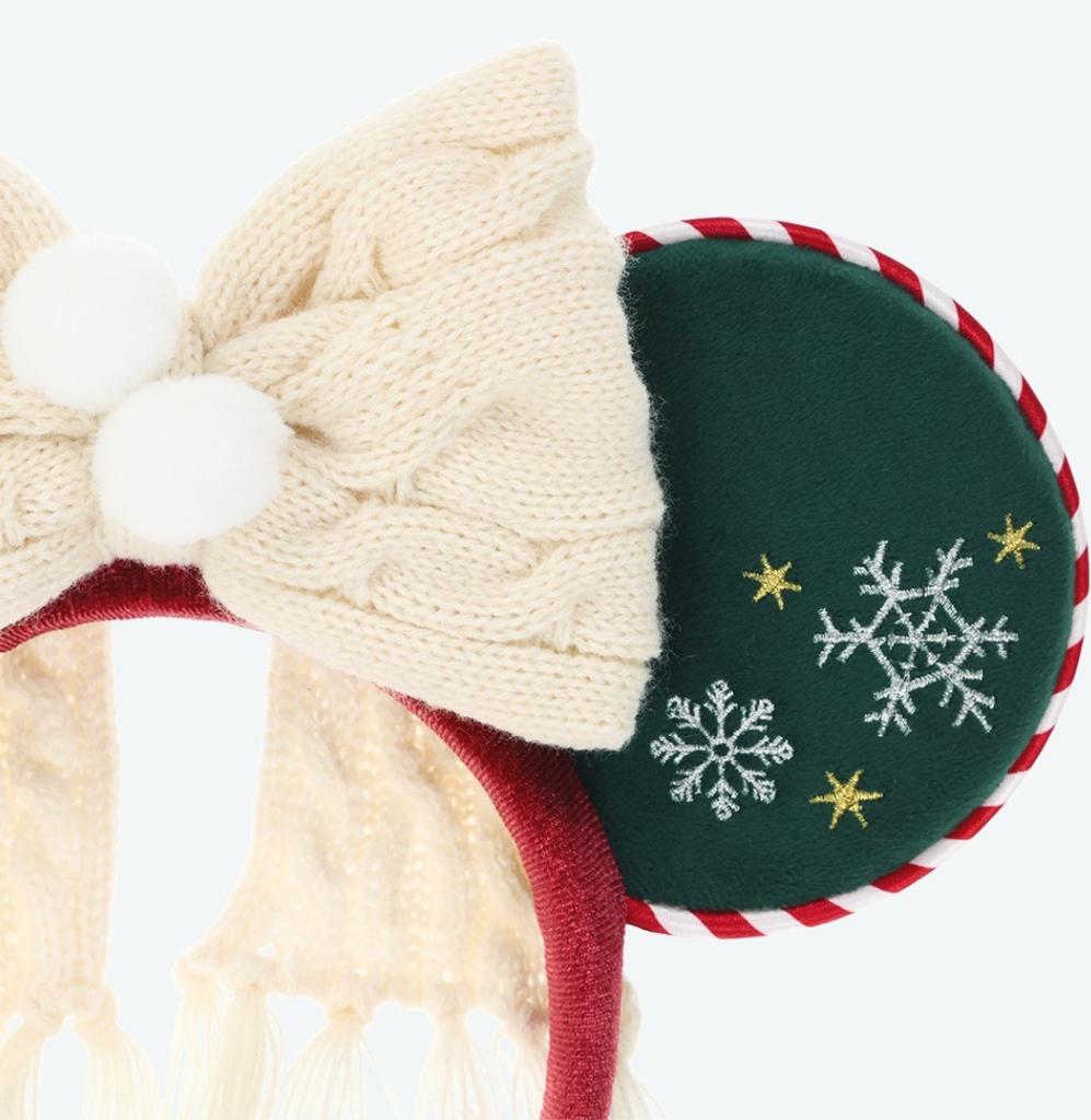 Tokyo Disney Resort Christmas 2025 Minnie Ears Headband Knit Ribbon NWT