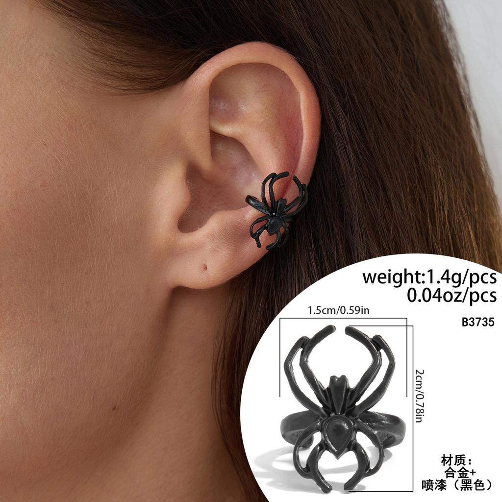 Creative Halloween Skull Hand Ear Bone Clip Earrings Personality Diablo Spider No Pierced Earrings